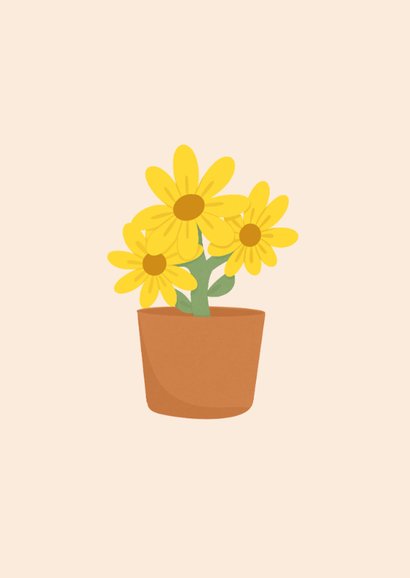 Sterktekaartje met gele bloemen ik stuur je zonnestralen 2