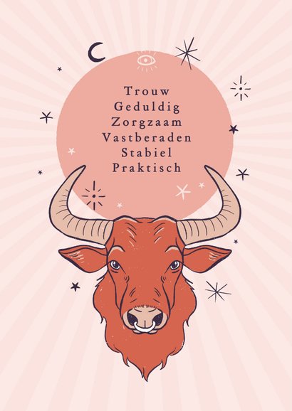 Stier horoscoop verjaardagskaart spiritueel zodiac 2