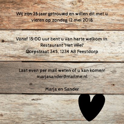 Stijlviolle 25 jaar foto huwelijksfeest hout 3