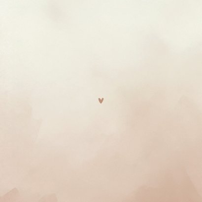 Stijlvol beige geboortekaartje met waterverf structuur Achterkant