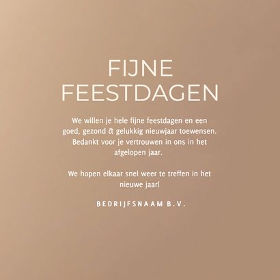 Stijlvol beige zakelijk kerstkaartje 2026 goud 3