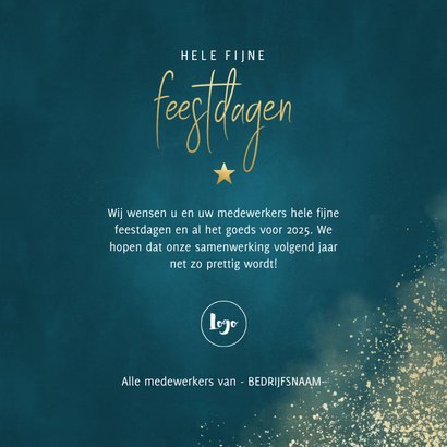 Stijlvol en zakelijke kerstkaart gouden typografie sneeuw 3