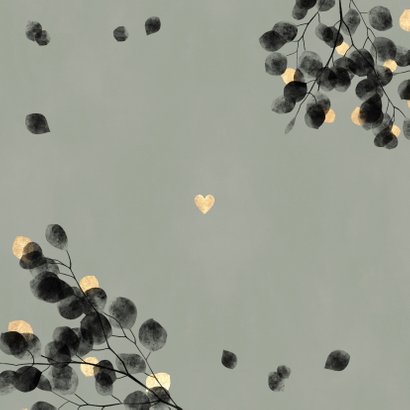 Stijlvol eucalyptus en goud save the date kaart waterverf Achterkant