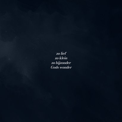 Stijlvol geboortekaartje donkerblauw met goudfolie 2