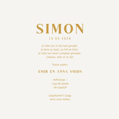 Stijlvol geboortekaartje met een beertje illustratie 3