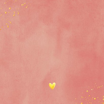 Stijlvol geboortekaartje met silhouet van olifant in goud Achterkant