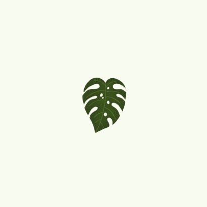 Stijlvol geboortekaartje met tropische planten Achterkant