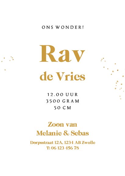 Stijlvol geboortekaartje sterrenbeeld leeuw goudfolie ster 3