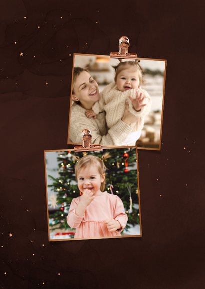 Stijlvol kerstkaartje 2027 fijne kerstdagen koper met foto 2