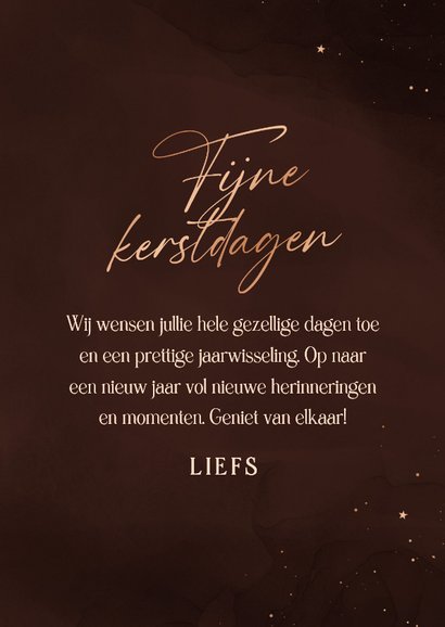 Stijlvol kerstkaartje 2027 fijne kerstdagen koper met foto 3