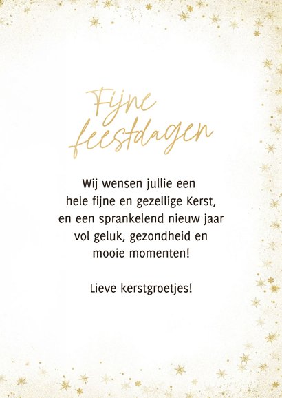 Stijlvol kerstkaartje eigen foto fijne feestdagen goud 3