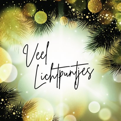 Stijlvol kerstkaartje met groen kerst licht 2