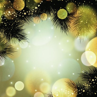 Stijlvol kerstkaartje met groen kerst licht Achterkant