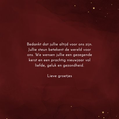 Stijlvol kerstkaartje rood jullie zijn goud waard 3