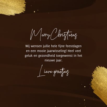 Stijlvol kerstkaartje typografie gouden verf met foto 3
