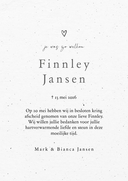 Stijlvol rouwkaartje lijntekening 3