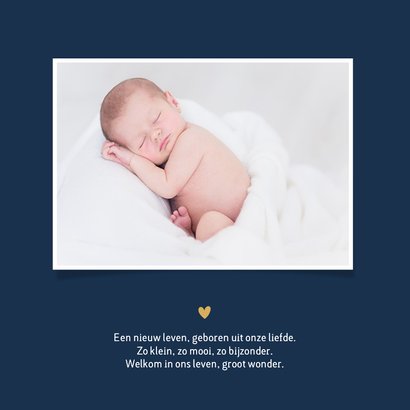 Stijlvol simpel geboortekaartje jongen met handschrift naam 2