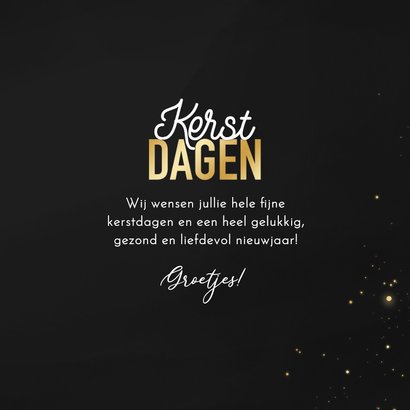 Stijlvol sprankelend kerstkaartje fijne kerstdagen goud wit 3