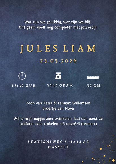 Stijlvol staand geboortekaartje silhouet zus met broertje 3