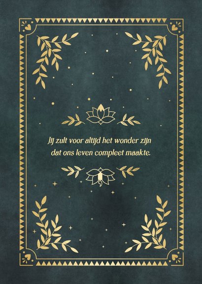 Stijlvol trendy geboortekaartje jongen met maan en zon  2