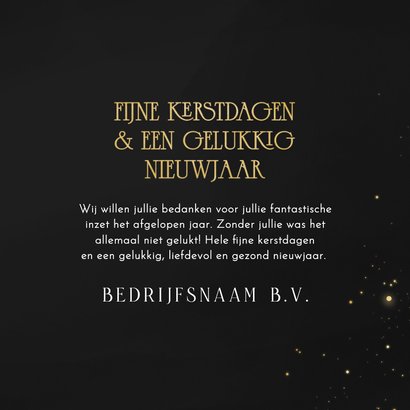 Stijlvol zakelijk kerstkaartje zwart goud typografie 3