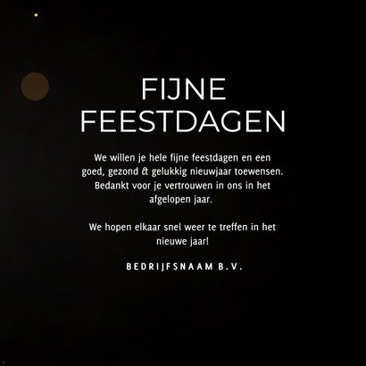 Stijlvol zakelijk kerstkaartje zwart met 2026 goud 3