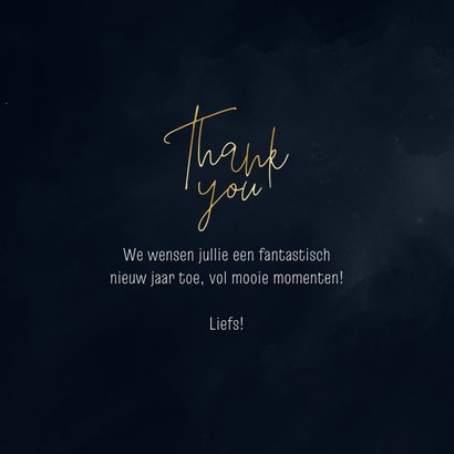 Stijlvol zakelijk nieuwjaarskaartje thank you 3