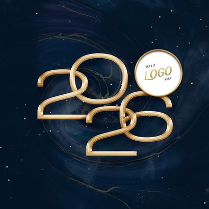 Stijlvolle 2026 zakelijke nieuwjaarskaart met marmer swirl 2