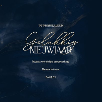 Stijlvolle 2026 zakelijke nieuwjaarskaart met marmer swirl 3