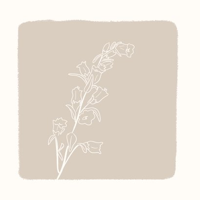 Stijlvolle beige sterktekaart met bloem 2