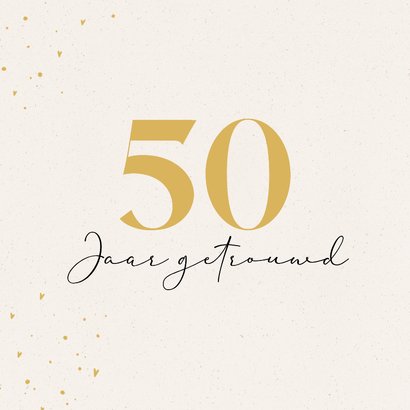 Stijlvolle beige uitnodiging jubileum gouden vijftig 2