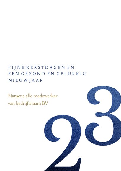 Stijlvolle blauwe zakelijke kerstkaart 2023 3