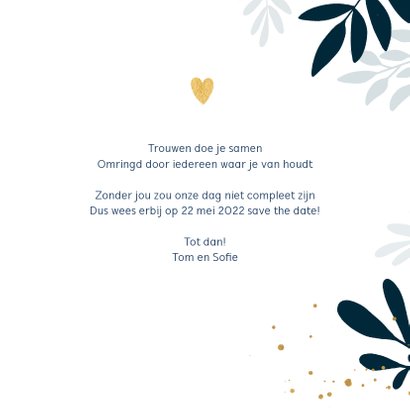 Stijlvolle botanische save the date kaart 3