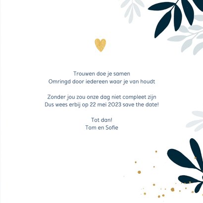 Stijlvolle botanische save the date kaart 3