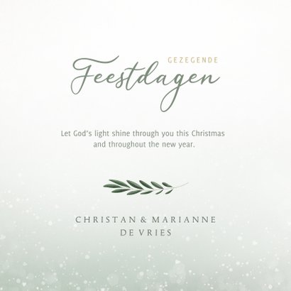 Stijlvolle Christelijke kerstkaart met 4 kaarsen en takjes 3