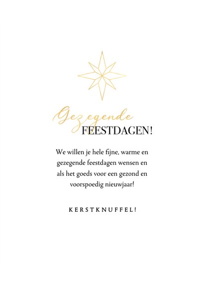 Stijlvolle Christelijke kerstkaart met gouden kerststalletje 3