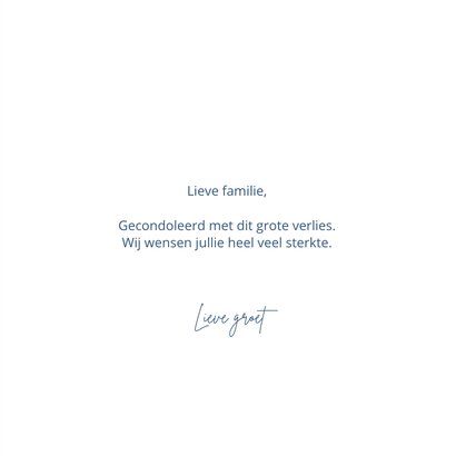 Stijlvolle condoleance kaart met hartjes 3
