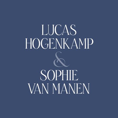 Stijlvolle donkerblauwe save the date kaart met lijntjes 2