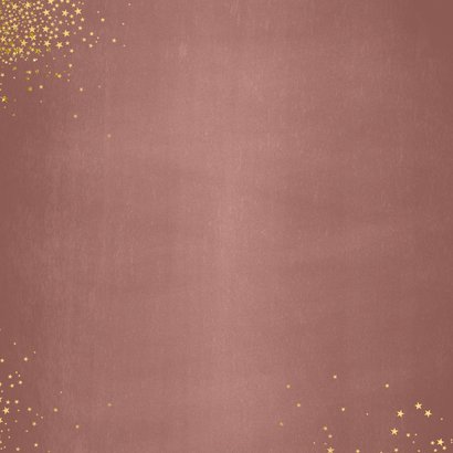 Stijlvolle en trendy nieuwjaarskaart oud roze en goud Achterkant