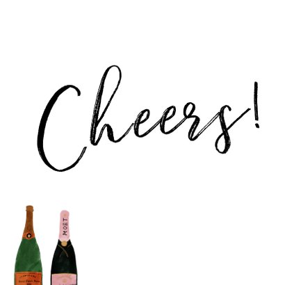 Stijlvolle felicitatiekaart met champagne illustraties 2