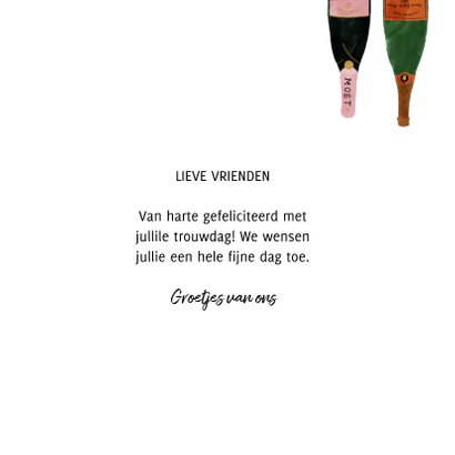 Stijlvolle felicitatiekaart met champagne illustraties 3