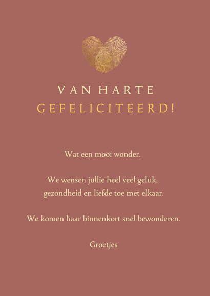 Stijlvolle felicitatiekaart voor de geboorte van een meisje 3