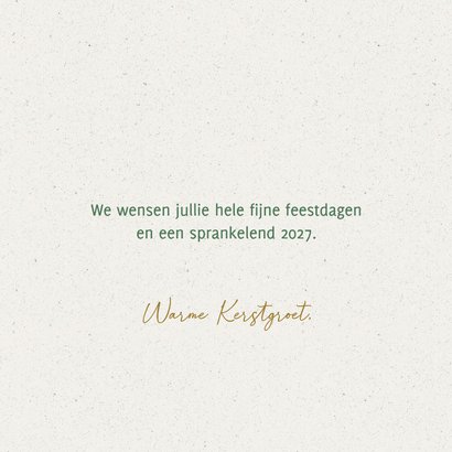 Stijlvolle foto kerstkaart in groen met goud 3