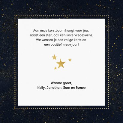 Stijlvolle foto kerstkaart met gouden cirkel en typografie 3