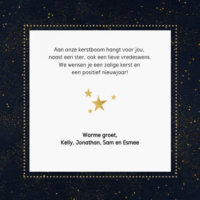 Stijlvolle foto kerstkaart met gouden cirkel en typografie 3