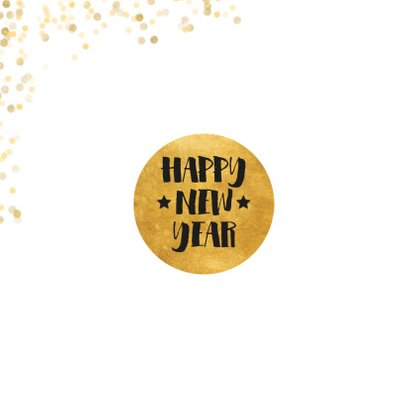 Stijlvolle foto kerstkaart met gouden confetti en cirkel 2