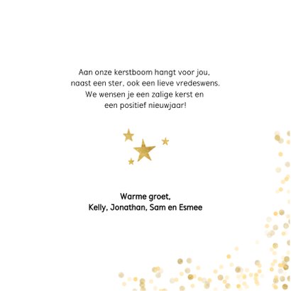 Stijlvolle foto kerstkaart met gouden confetti en cirkel 3