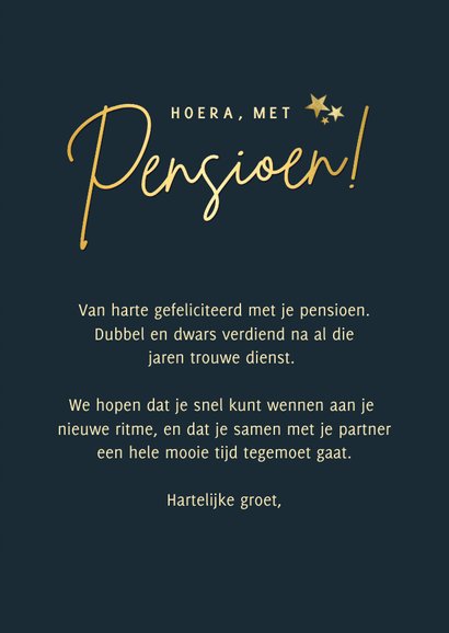 Stijlvolle fotokaart pensioen met eigen foto 3