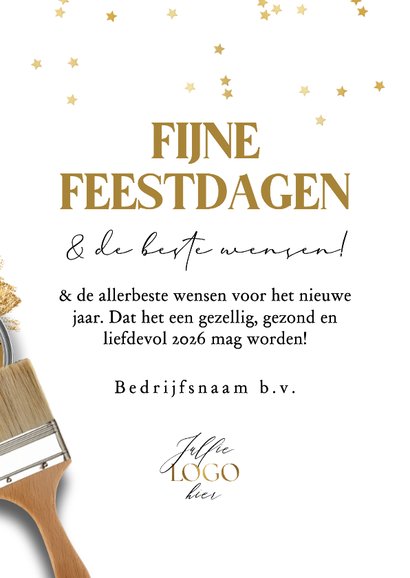 Stijlvolle fotokaart zakelijke kerst schildersbedrijf kwast  3