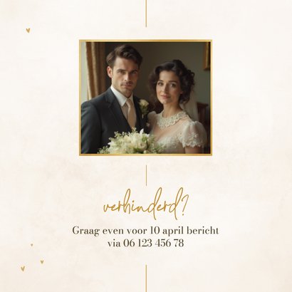 Stijlvolle jubileumkaart beige met gouden details 2